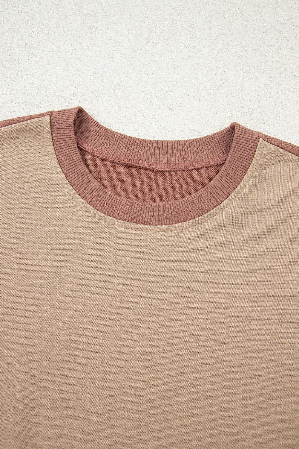 Premium Khaki Color Block Long Sleeve Crop Top Drawstring Pants Set Dear-Lover Dropshipping